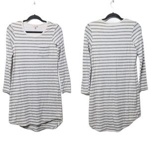 SUNDRY Gray Striped Long Sleeve Soft Shirtdress S